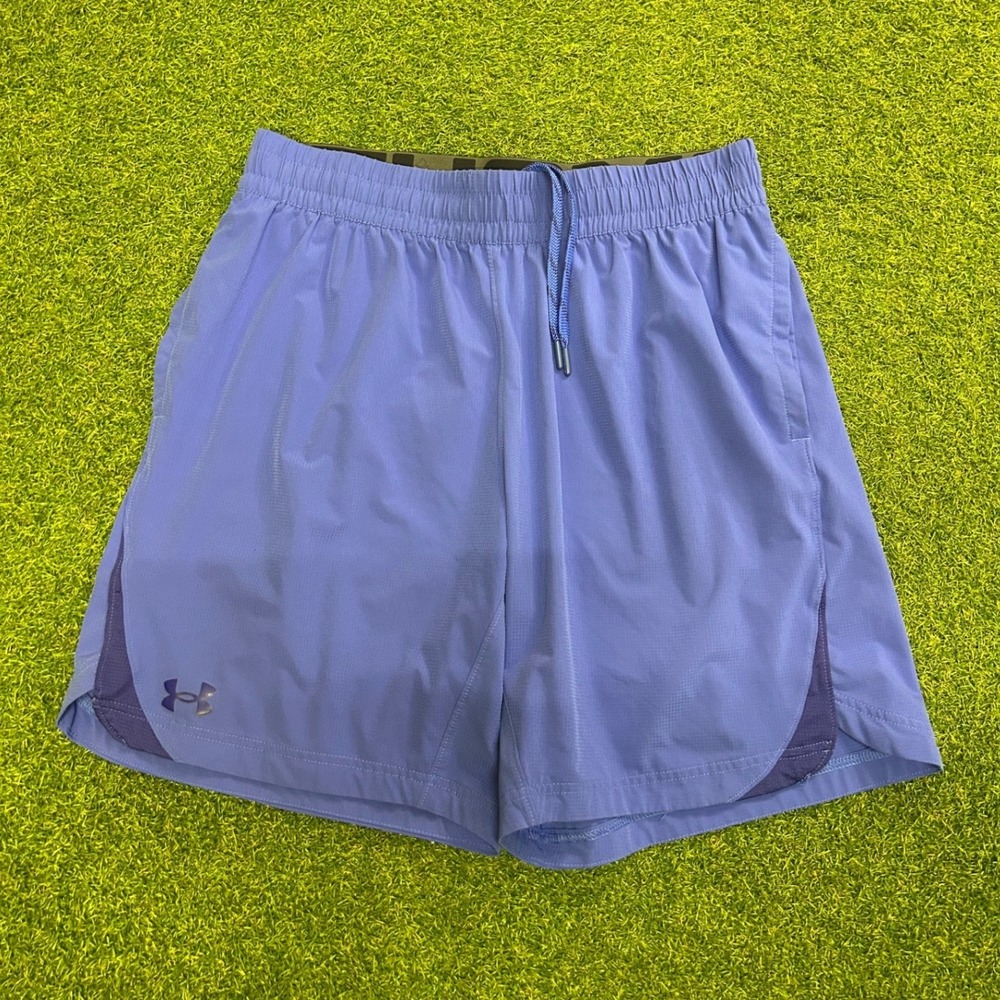 Under Armour Mens Blue Fitted Athletic Running Training Shorts Size Large